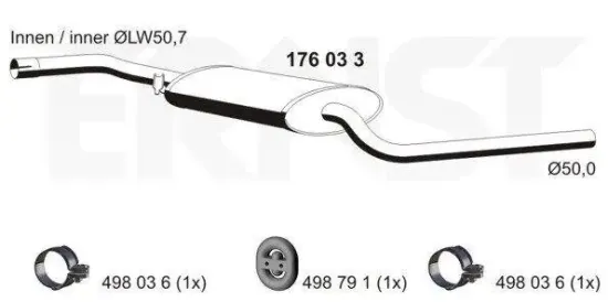 Mittelschalldämpfer ERNST 176033 Bild Mittelschalldämpfer ERNST 176033