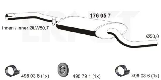 Mittelschalldämpfer ERNST 176057 Bild Mittelschalldämpfer ERNST 176057