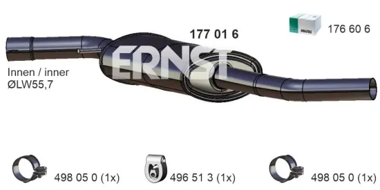Mittelschalldämpfer ERNST 177016 Bild Mittelschalldämpfer ERNST 177016