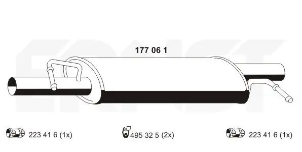 Mittelschalldämpfer ERNST 177061