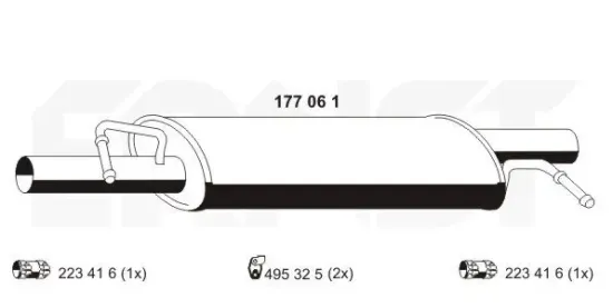 Mittelschalldämpfer ERNST 177061 Bild Mittelschalldämpfer ERNST 177061