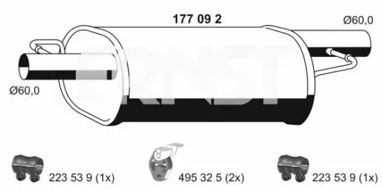 Mittelschalldämpfer ERNST 177092 Bild Mittelschalldämpfer ERNST 177092