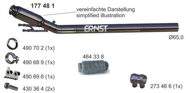 Abgasrohr vorne ERNST 177481
