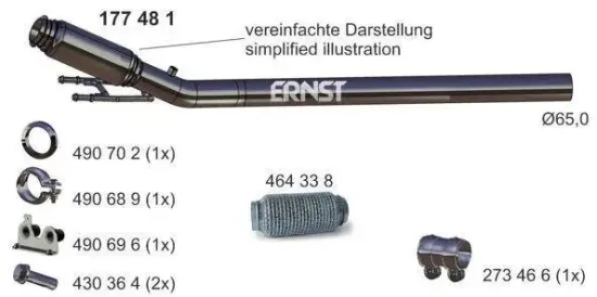 Abgasrohr vorne ERNST 177481 Bild Abgasrohr vorne ERNST 177481
