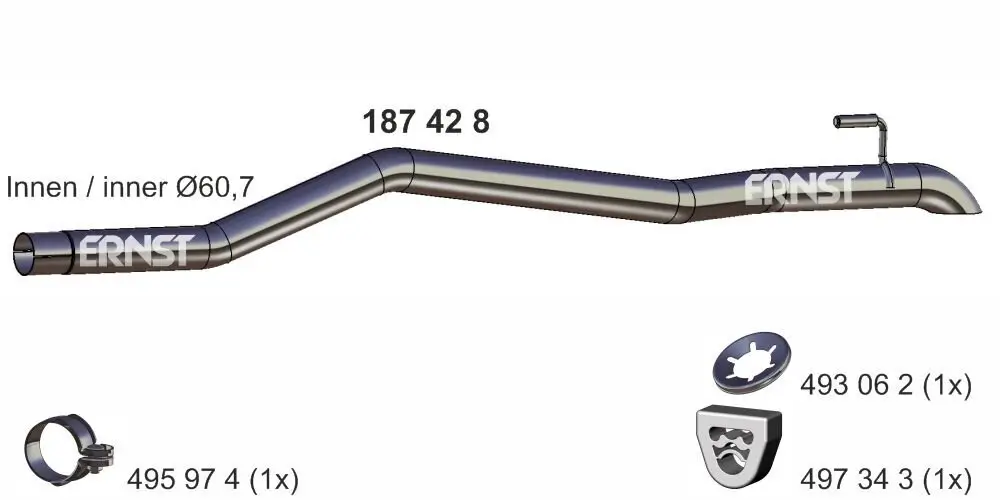 Abgasrohr hinten ERNST 187428
