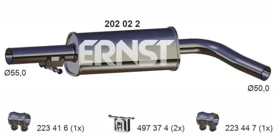 Mittelschalldämpfer ERNST 202022 Bild Mittelschalldämpfer ERNST 202022