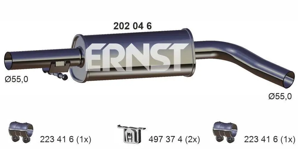 Mittelschalldämpfer ERNST 202046