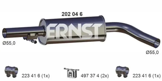 Mittelschalldämpfer ERNST 202046 Bild Mittelschalldämpfer ERNST 202046