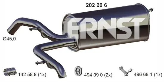 Endschalldämpfer ERNST 202206 Bild Endschalldämpfer ERNST 202206