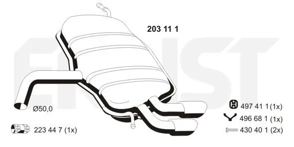 Endschalldämpfer ERNST 203111