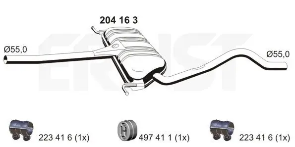 Mittelschalldämpfer ERNST 204163