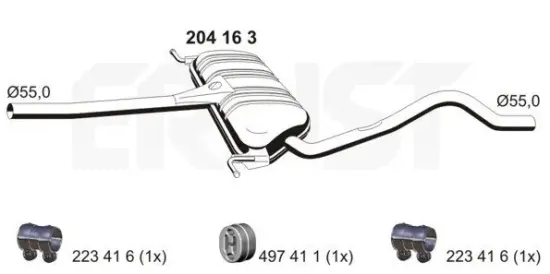 Mittelschalldämpfer ERNST 204163 Bild Mittelschalldämpfer ERNST 204163
