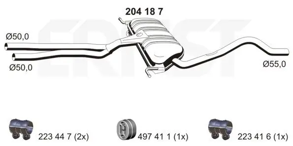 Mittelschalldämpfer ERNST 204187
