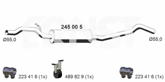 Mittelschalldämpfer ERNST 245005 Bild Mittelschalldämpfer ERNST 245005