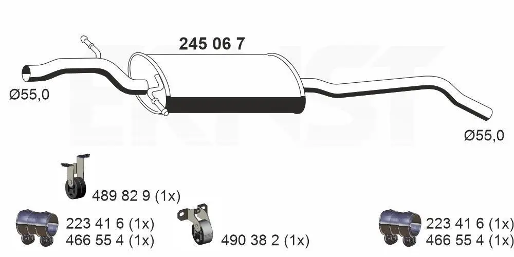 Mittelschalldämpfer ERNST 245067
