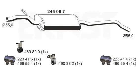 Mittelschalldämpfer ERNST 245067 Bild Mittelschalldämpfer ERNST 245067