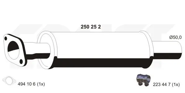 Mittelschalldämpfer ERNST 250252