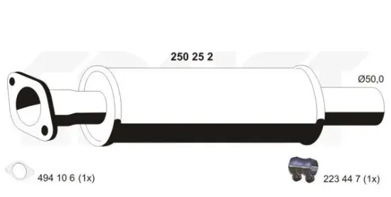 Mittelschalldämpfer ERNST 250252 Bild Mittelschalldämpfer ERNST 250252
