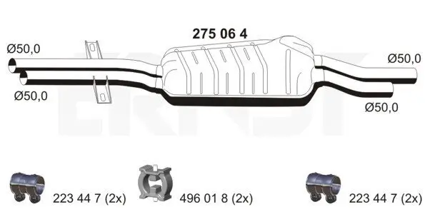 Mittelschalldämpfer ERNST 275064