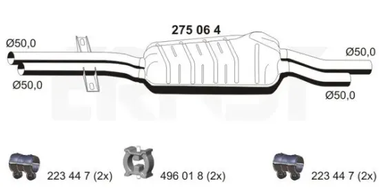 Mittelschalldämpfer ERNST 275064 Bild Mittelschalldämpfer ERNST 275064