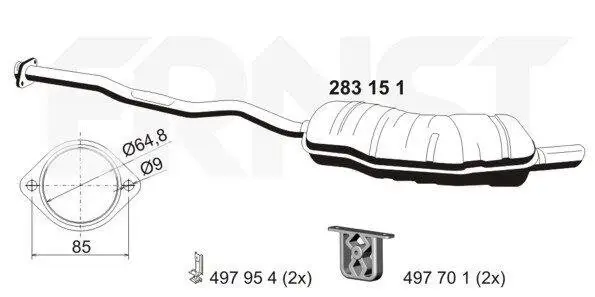 Endschalldämpfer ERNST 283151