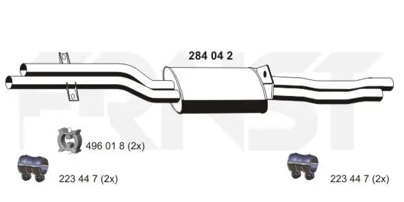 Mittelschalldämpfer ERNST 284042