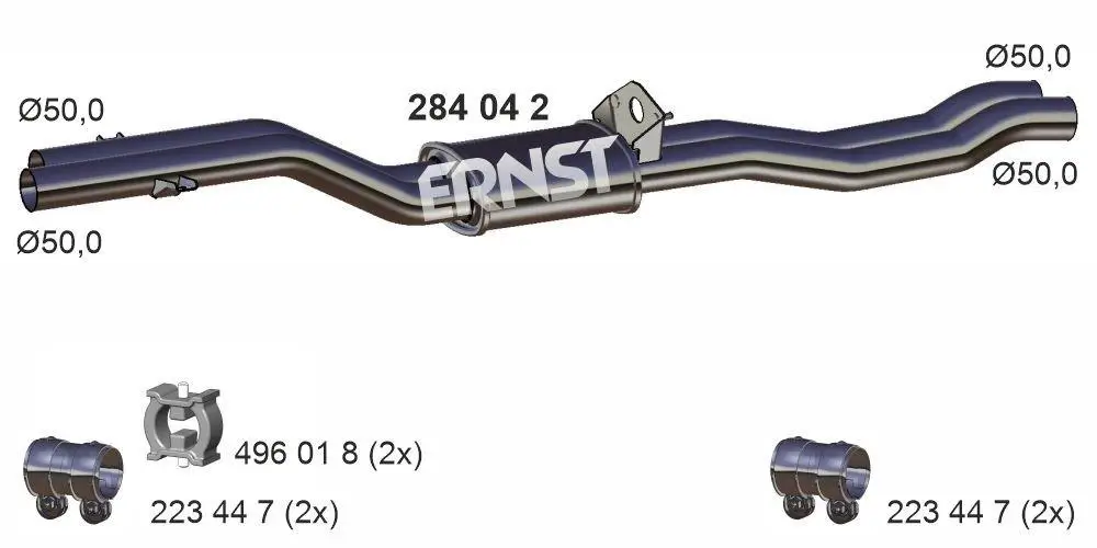 Mittelschalldämpfer ERNST 284042