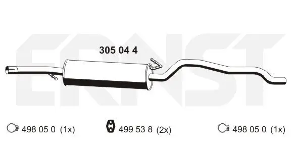 Mittelschalldämpfer ERNST 305044