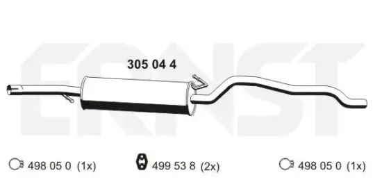 Mittelschalldämpfer ERNST 305044 Bild Mittelschalldämpfer ERNST 305044