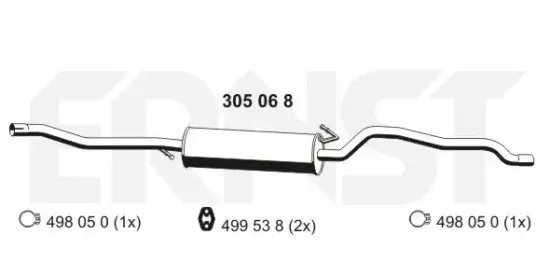 Mittelschalldämpfer ERNST 305068 Bild Mittelschalldämpfer ERNST 305068