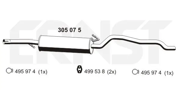 Mittelschalldämpfer ERNST 305075