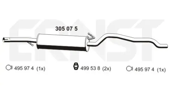 Mittelschalldämpfer ERNST 305075 Bild Mittelschalldämpfer ERNST 305075