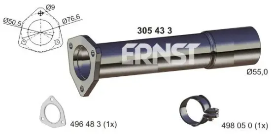 Abgasrohr Mitte ERNST 305433 Bild Abgasrohr Mitte ERNST 305433
