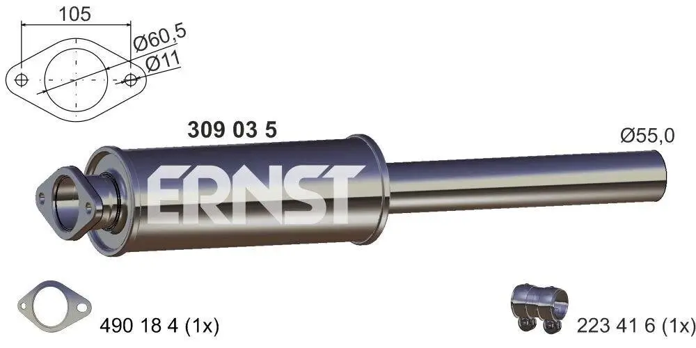Vorschalldämpfer ERNST 309035