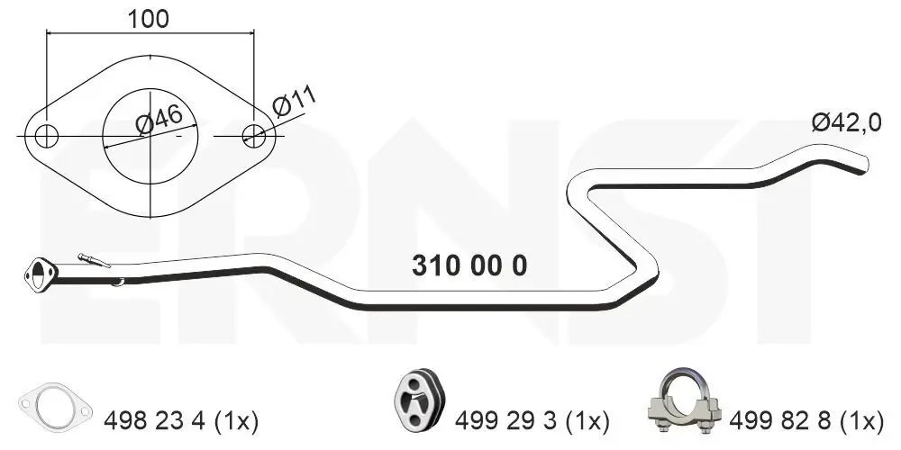 Abgasrohr ERNST 310000