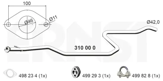 Abgasrohr ERNST 310000 Bild Abgasrohr ERNST 310000