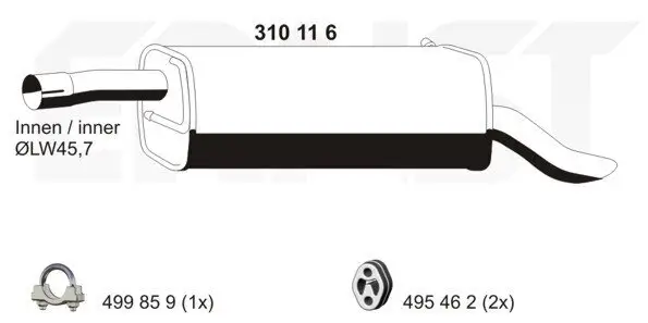 Endschalldämpfer ERNST 310116
