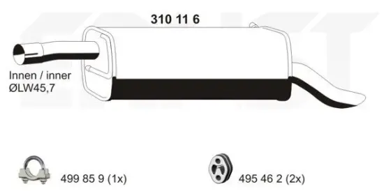 Endschalldämpfer ERNST 310116 Bild Endschalldämpfer ERNST 310116