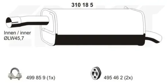 Endschalldämpfer ERNST 310185 Bild Endschalldämpfer ERNST 310185