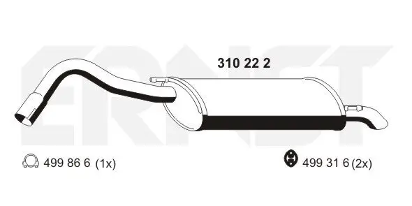 Endschalldämpfer ERNST 310222