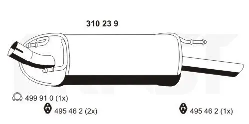 Endschalldämpfer hinten ERNST 310239 Bild Endschalldämpfer hinten ERNST 310239