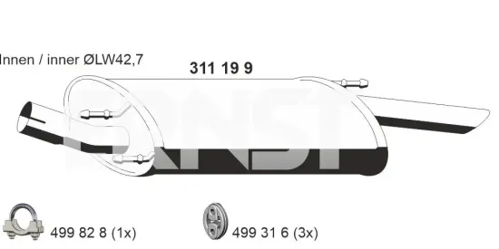 Endschalldämpfer ERNST 311199 Bild Endschalldämpfer ERNST 311199