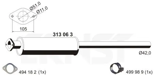 Vorschalldämpfer ERNST 313063