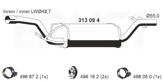 Mittelschalldämpfer ERNST 313094 Bild Mittelschalldämpfer ERNST 313094