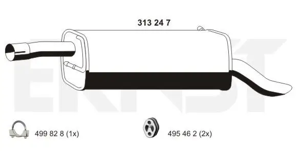 Endschalldämpfer hinten ERNST 313247