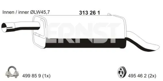 Endschalldämpfer ERNST 313261 Bild Endschalldämpfer ERNST 313261