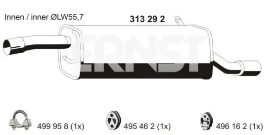 Endschalldämpfer hinten ERNST 313292 Bild Endschalldämpfer hinten ERNST 313292