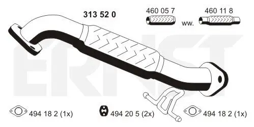Abgasrohr vorne ERNST 313520