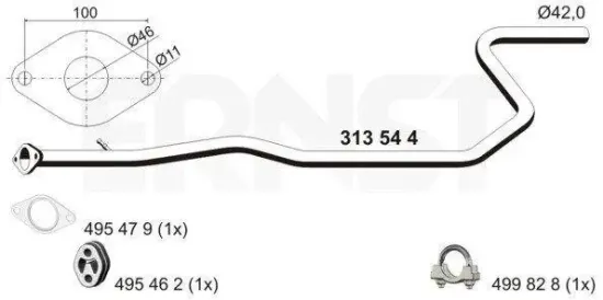 Abgasrohr vorne ERNST 313544 Bild Abgasrohr vorne ERNST 313544