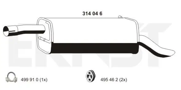 Endschalldämpfer hinten ERNST 314046